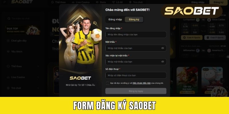 Form đăng ký Saobet