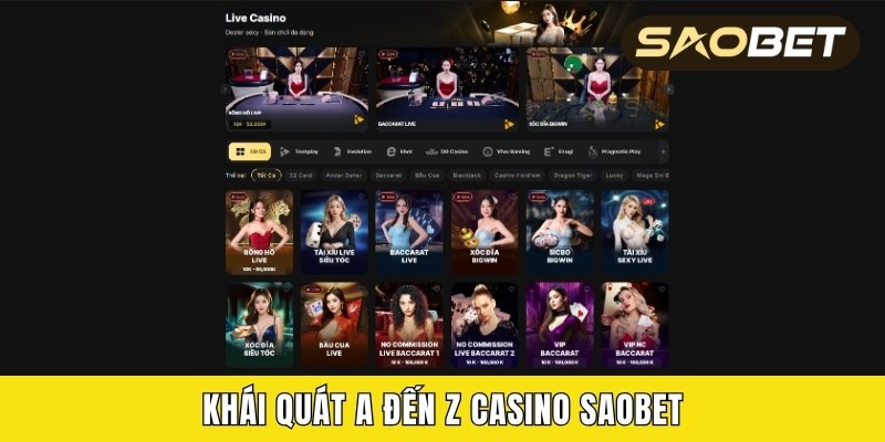 Khái quát A đến Z Casino Saobet